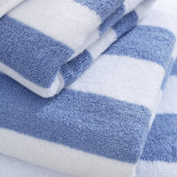 Bianca Fine Linens Reversible Stripe Cotton Jacquard Hand Towel Blue - thumbnail 3