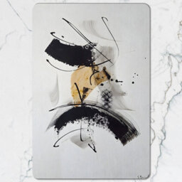 Benjamin Tate Design Abstract Black Gold Placemat And Coaster Set With Wood Base And Premium Print Artwork Limited Edition - thumbnail 2