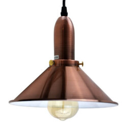 Retro Copper Hanging Pendant Industrial Light Metal Cone Shape Shade Indoor Chandelier Fitting - thumbnail 5