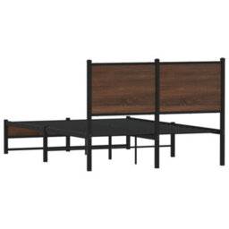 Berkfield Metal Bed Frame Without Mattress Brown Oak 120X200 Cm - thumbnail 7