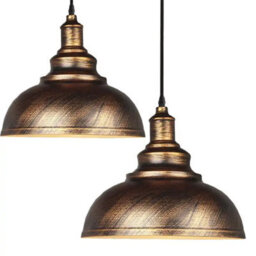 35Cm Vintage Farmhouse Pot Lid Pendant Light Brown Led Modern Ceiling Lamp Indoor By Aex - thumbnail 4