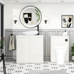 Royal Bathrooms Royal Bathroom Elmore 800mm Classic White Freestanding Countertop Bathroom Vanity Unit 2 Door With Nova Basin - thumbnail 5
