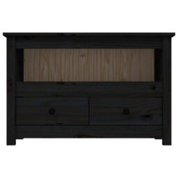 Berkfield Modern Tv Cabinet Black 79X35X52 Cm Solid Wood Pine - thumbnail 6