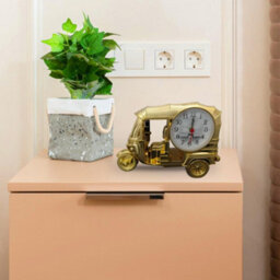 "8""x 5"" Alarm Clock French Gold Three Wheeler Table Clock Creative Battery Powered Desktop Clock For Home &office Decor" - thumbnail 2