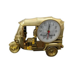 "8""x 5"" Alarm Clock French Gold Three Wheeler Table Clock Creative Battery Powered Desktop Clock For Home &office Decor" - thumbnail 1