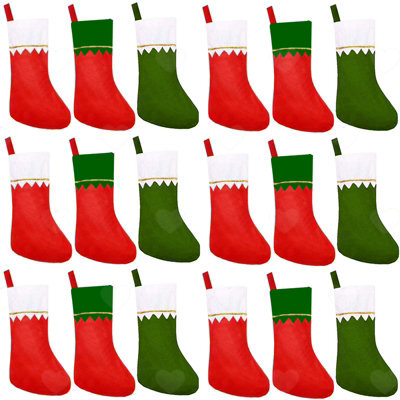 Amorly 18Pcs Non Woven Diy Christmas Stockings, Festive Hanging Ornaments For Xmas Tree, Fireplace, Holiday Home And Party Decorations - image 1