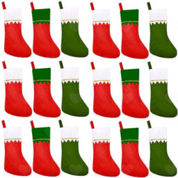Amorly 18Pcs Non Woven Diy Christmas Stockings, Festive Hanging Ornaments For Xmas Tree, Fireplace, Holiday Home And Party Decorations - thumbnail 1