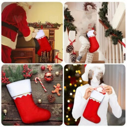 Amorly 18Pcs Non Woven Diy Christmas Stockings, Festive Hanging Ornaments For Xmas Tree, Fireplace, Holiday Home And Party Decorations - thumbnail 9