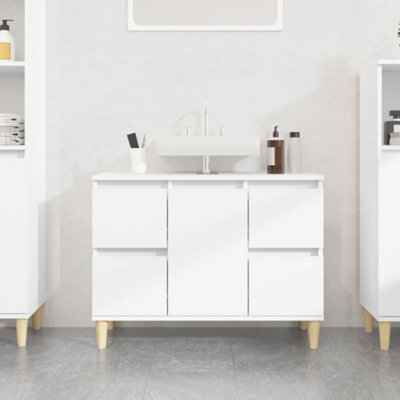 Berkfield Sink Cabinet White 80X33X60 Cm Engineered Wood - image 1
