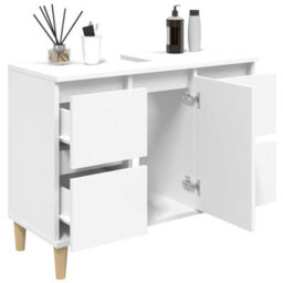 Berkfield Sink Cabinet White 80X33X60 Cm Engineered Wood - thumbnail 4