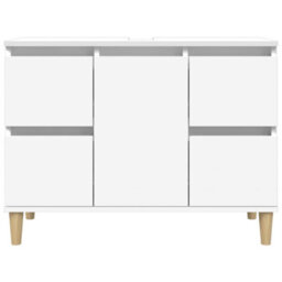 Berkfield Sink Cabinet White 80X33X60 Cm Engineered Wood - thumbnail 5