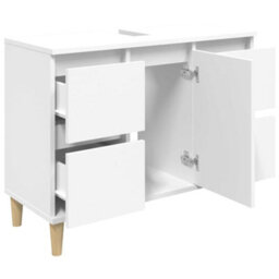 Berkfield Sink Cabinet White 80X33X60 Cm Engineered Wood - thumbnail 6