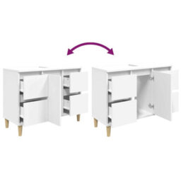 Berkfield Sink Cabinet White 80X33X60 Cm Engineered Wood - thumbnail 8