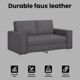 Vidaxl Sofa Chair Grey 160 X 78 X 84 Cm Artificial Leather - thumbnail 7