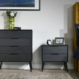 Hong Kong Ready Assembled Matt Black Media Unit With 2 Drawers, (H)128Cm X (W)51.5Cm X (D)39.5Cm - thumbnail 3