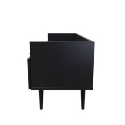 Hong Kong Ready Assembled Matt Black Media Unit With 2 Drawers, (H)128Cm X (W)51.5Cm X (D)39.5Cm - thumbnail 7