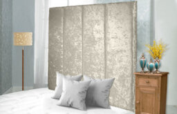 "Slumbre Stafford Crushed Velvet 6Ft Super King 36"" Headboard -  Cream"