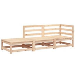 Walplus Garden Sofa With Footstool 2-Seater Solid Wood Pine - thumbnail 2