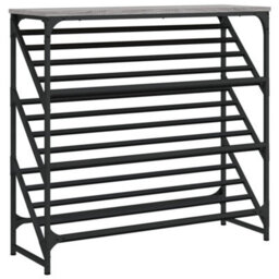 Berkfield Shoe Rack Grey Sonoma 90X30X85 Cm Engineered Wood - thumbnail 2