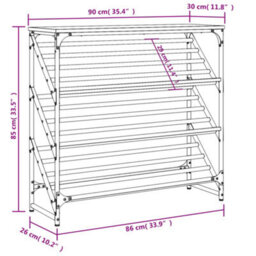 Berkfield Shoe Rack Grey Sonoma 90X30X85 Cm Engineered Wood - thumbnail 9