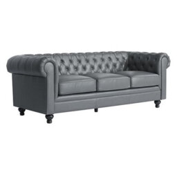 Furniture in Fashion Hertford Chesterfield Faux Leather 3 Seater Sofa In Dark Grey - thumbnail 5