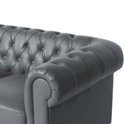 Furniture in Fashion Hertford Chesterfield Faux Leather 3 Seater Sofa In Dark Grey - thumbnail 7