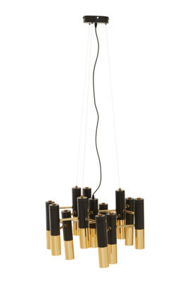Orsina Modern Gold Finish And Black Pendant Light, 13 Bulb Luxe Ceiling Fixture, Minimalist Metal Hanging Light - image 1