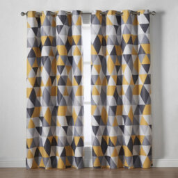 Luxury Living Mo Ring Top Printed Curtains Ochre - thumbnail 1
