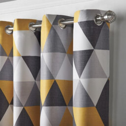 Luxury Living Mo Ring Top Printed Curtains Ochre - thumbnail 4