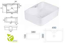 Impact Furniture Bathroom Cabinets Furniture Set 800mm Countertop Vanity Sink Unit Drawer And Tall Wall Cabinet White Gloss Oak Arub - thumbnail 4