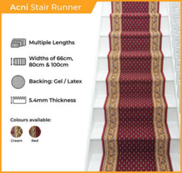 Acni Stair Runner - Hardwearing, Non-Slip & Durable Carpet For Stairs & Staircases, Multiple Lengths - thumbnail 2