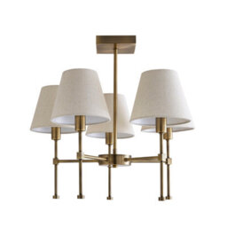 Pagazzi Lighting Pagazzi Taliah 5-Light Antique Brass Semi-Flush Ceiling Light - thumbnail 2