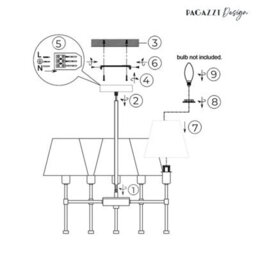Pagazzi Lighting Pagazzi Taliah 5-Light Antique Brass Semi-Flush Ceiling Light - thumbnail 7