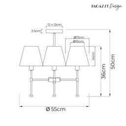 Pagazzi Lighting Pagazzi Taliah 5-Light Antique Brass Semi-Flush Ceiling Light - thumbnail 6