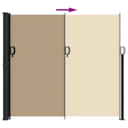 Walplus Retractable Side Awning Garden Sun Shade Canopy Gazebo For Back Door, Porch, Patio Beige 180X300 Cm - thumbnail 5