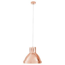 Orsina Industrial Copper Pendant Light With Chrome Detail, Adjustable Cord Metal Ceiling Light, Retro Hanging Light - thumbnail 1