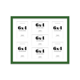 20X16 Inch 7 Opening Photo Collage Frame, Display Seven 6X4 Inch Photos, Multi Aperture Family Picture Frame, Green - thumbnail 2