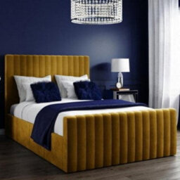 Stratus Interiors Roma Panel Lined Upholstered Bed Frame With Tubular Headboard & Matching Footboard Gas Lift Ottoman Storage Type - Double - thumbnail 3