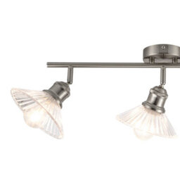 Cosylyte Milan Bathroom 3 Light Modern Ribbed Glass Spotlight - Brushed Nickel - thumbnail 5