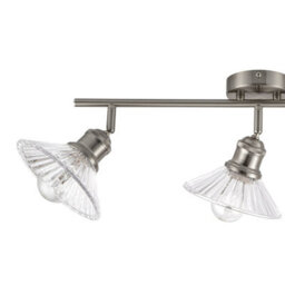 Cosylyte Milan Bathroom 3 Light Modern Ribbed Glass Spotlight - Brushed Nickel - thumbnail 6