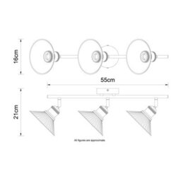 Cosylyte Milan Bathroom 3 Light Modern Ribbed Glass Spotlight - Brushed Nickel - thumbnail 9