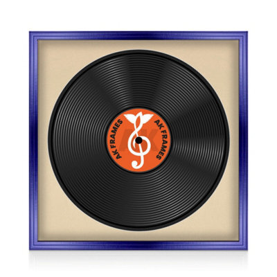 "16X16"" Purple Classic Vinyl Record Frame With Ivory Mount For 12 Inch Lp Disc - Ak Frames" - image 1