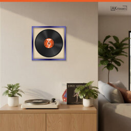 "16X16"" Purple Classic Vinyl Record Frame With Ivory Mount For 12 Inch Lp Disc - Ak Frames" - thumbnail 5