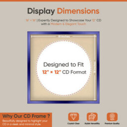 "16X16"" Purple Classic Vinyl Record Frame With Ivory Mount For 12 Inch Lp Disc - Ak Frames" - thumbnail 2