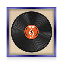 "16X16"" Purple Classic Vinyl Record Frame With Ivory Mount For 12 Inch Lp Disc - Ak Frames" - thumbnail 1
