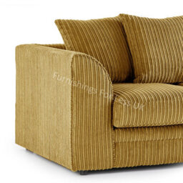 Furnishings For Less UK Luxor Jumbo Cord Mustard Fabric 3 + 2 Sofa Suite - thumbnail 4