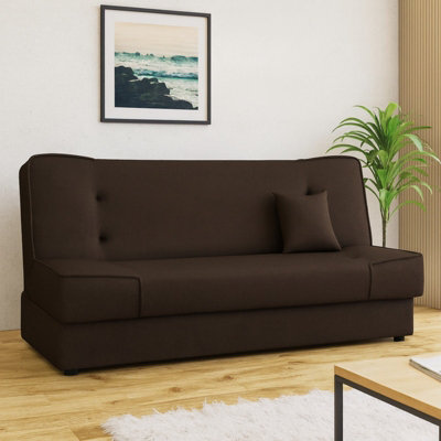 Gabi Brown Sofa Bed With Storage Comfortable 3 Seater Couch With Sleeping Function Inari24 - image 1