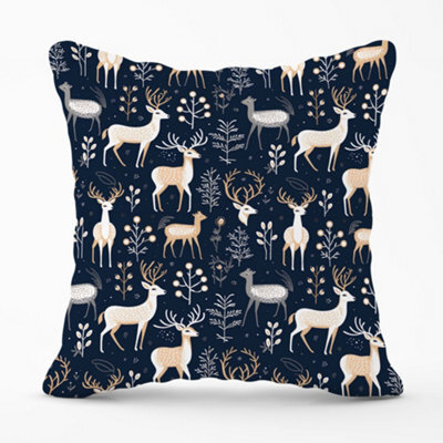 Warren Reed Designer Reindeer, Whimsical, Illustration Pattern Cushions 45Cm X 45Cm