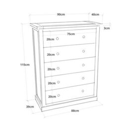 Cabinet Bits Castelli 5 Drawer Chest Of Drawers Chrome Knob - thumbnail 9