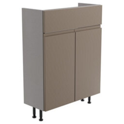 Westport Slim Slimline Matt Stone Grey Double Freestanding Bathroom Vanity Unit (H) 820mm (W) 595mm - thumbnail 1